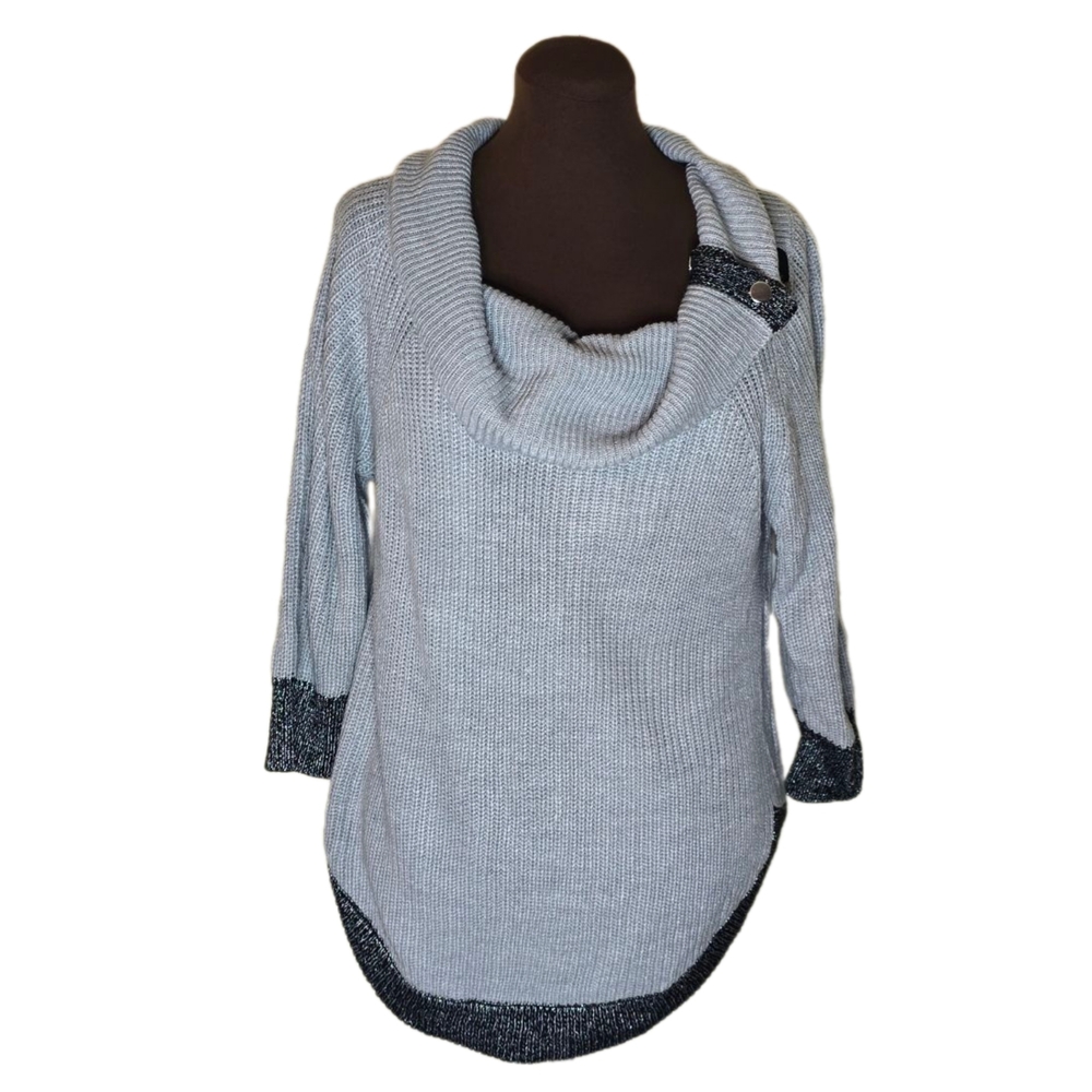 NWT 89th + Madison XL Cowl Neck Sweater | Metallic Sparkle Snap Neck NY&Co